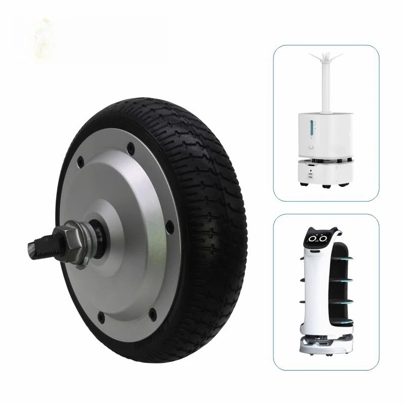 6.5 Inch Hub Servo Motor 1 Drive 2 Motor Kit24V DC-8Nm High Torque IP67 Waterproof Dustproof Drive System for AGV Delivery Robot