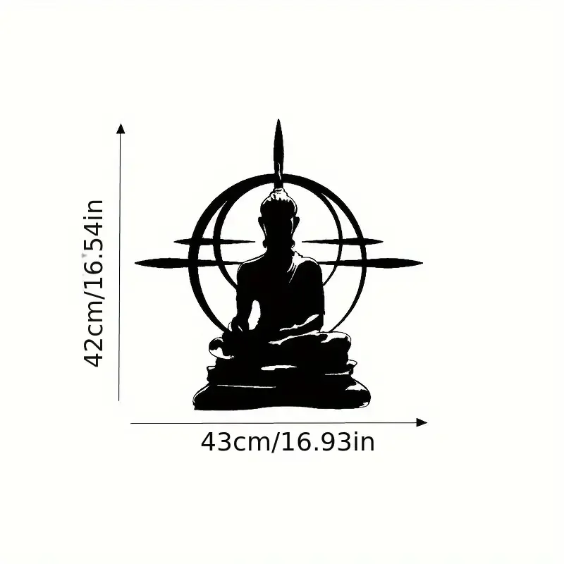 1pc Creative Wall Sticker, Buddha Mandala Pattern Self-Adhesive Wall Stickers, Bedroom Entryway Living Room Porch Home Decoratio
