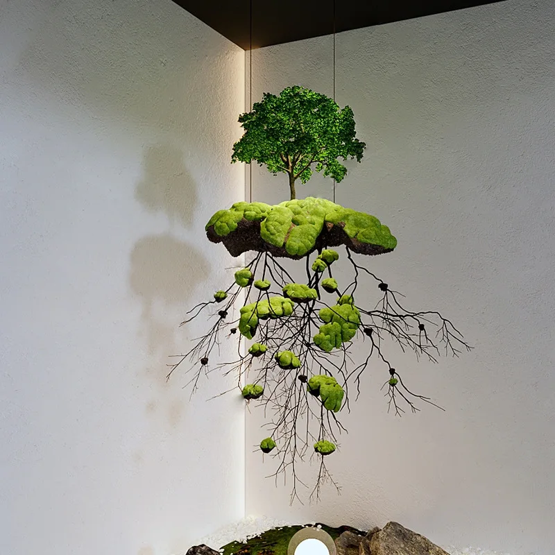 zv-Simulation plant suspension hanging pendant indoor new Chinese window tea room space design creativity fake tree dead tree*