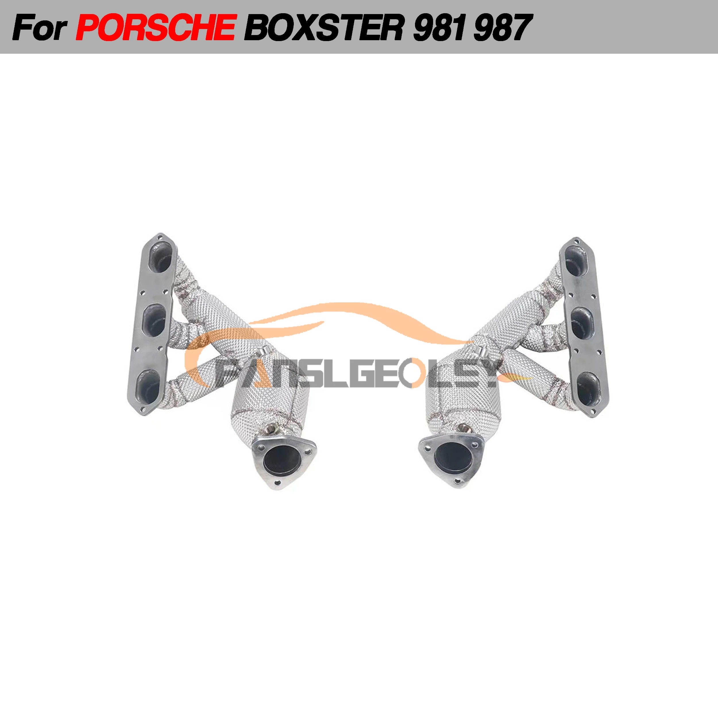 Stainless Steel Exhaust Manifold Performance System For Porsche Boxster Cayman 981 987 with Heat shield and Sports Catalysis