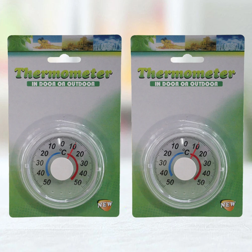 

2Pcs Home Temperature Thermometer Indoor Hanging Wall Vertical Wooden Fahrenheit Celsius Scales Durable Double Row Design Safe