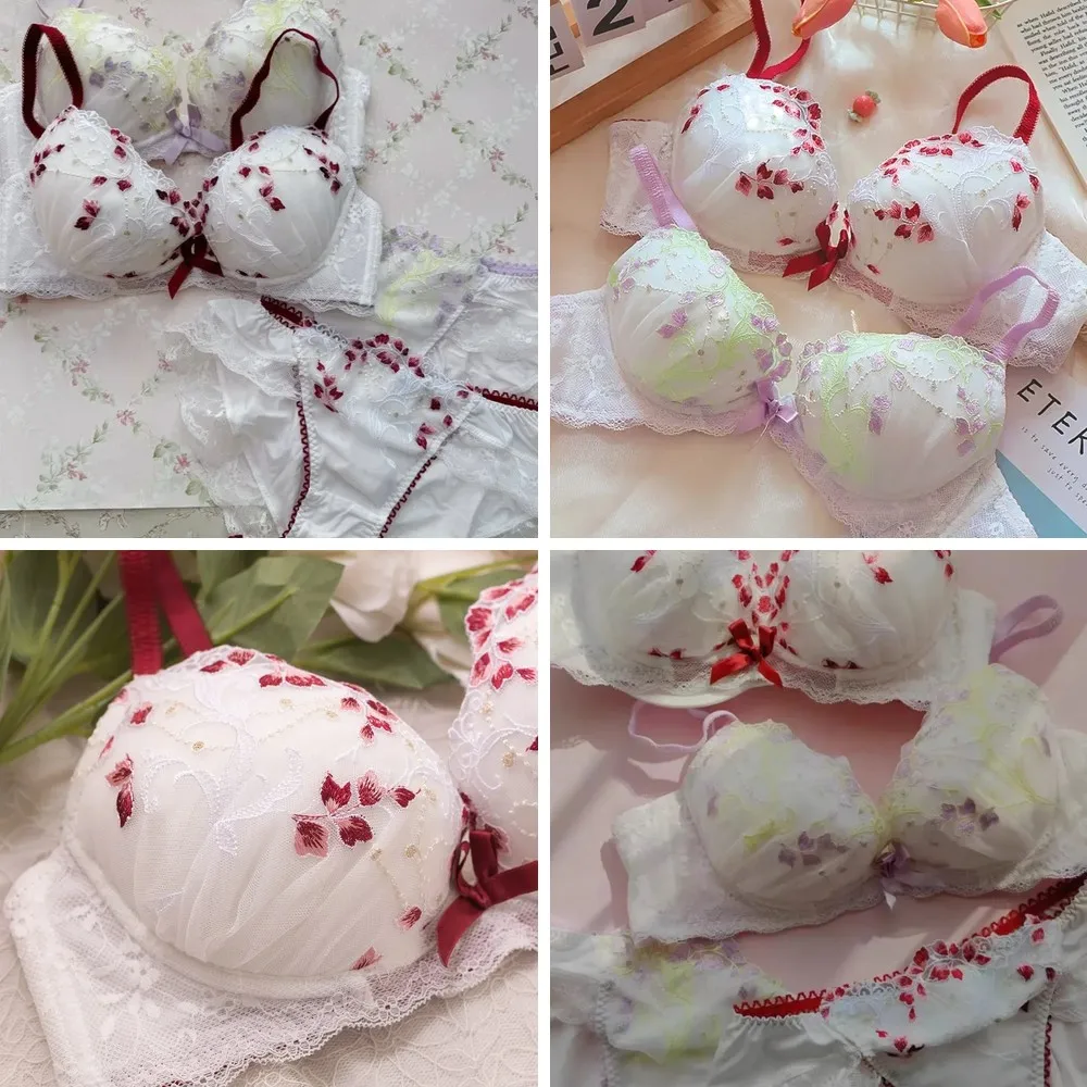 

Sexy Embroidered Lace Lingerie Set for Women, Fishbone Corset Bustier & Panty Set, Floral Underwear