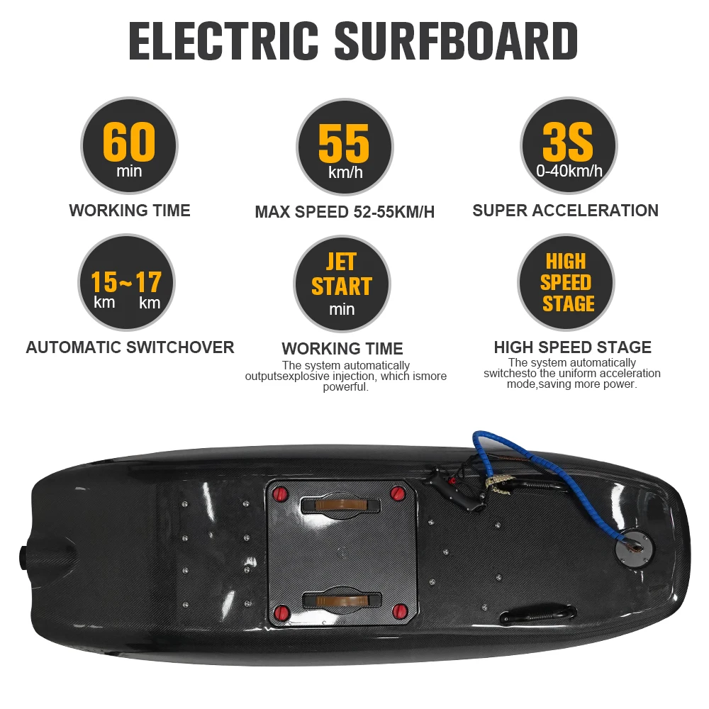 Water Sports 50KM/H Fast Speed Electric Jet Board Jet Surfboard Adult Carbon Fiber Electric Surfboard