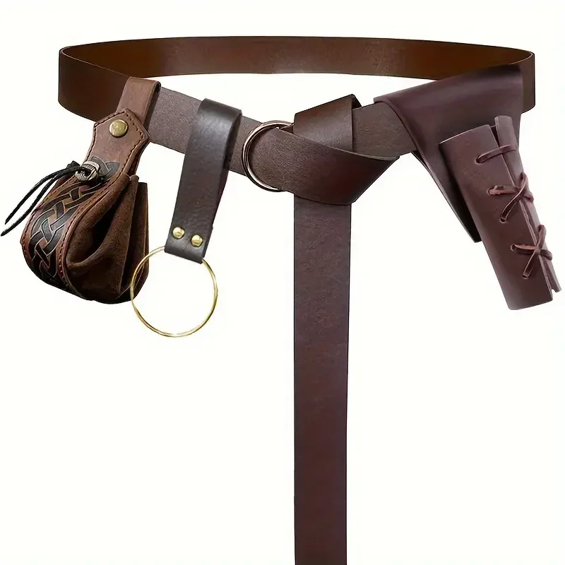 

UYEE Medieval Belt Steam Leather Belt Glass Magic Bottle Cover Halloween Cosplay Role-playing Personalized Costume Props
