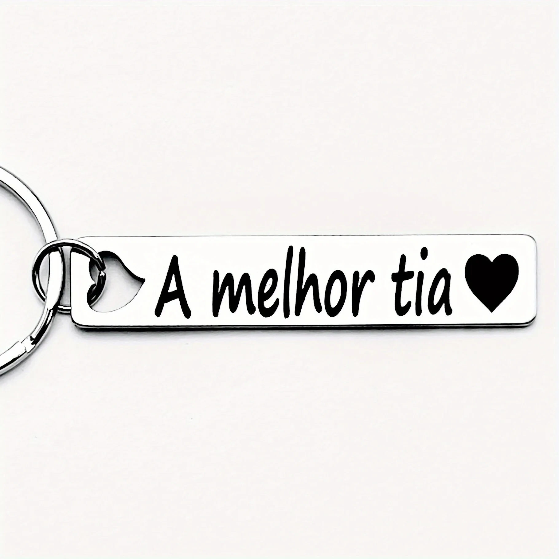 Uncle Auntie Brazilian Portuguese Personalized Stainless Steel Keychain - Perfect Gift for Uncle Auntie, Casual and Elegant Accessories, New Year, Christmas, Thanksgiving Gift