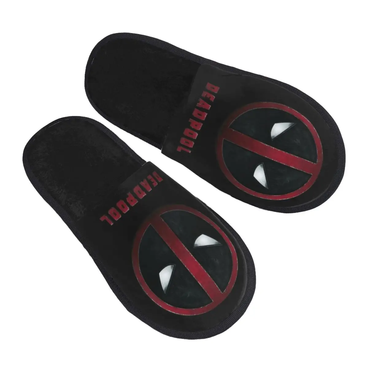 Custom Deadpool Logo House Slippers Women Cozy Memory Foam Slip On Spa Slipper Shoes