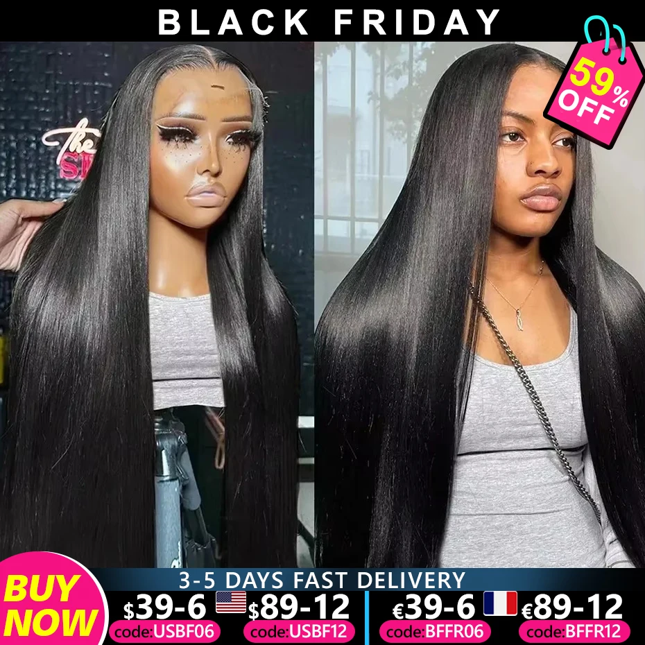 30 Inch 180 Density Bone Straight 13x4 Lace Front Human Hair Wigs For Black Women Brazilian 13x6 Transparent Lace Frontal Wig