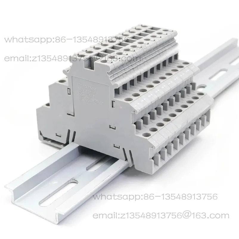 20Pcs DIN Rail Terminal Block DIKD 1.5, 1.5mm² 3-Tier Screw Clamp for C45/DZ47 Breakers & Industrial Control Cabinet