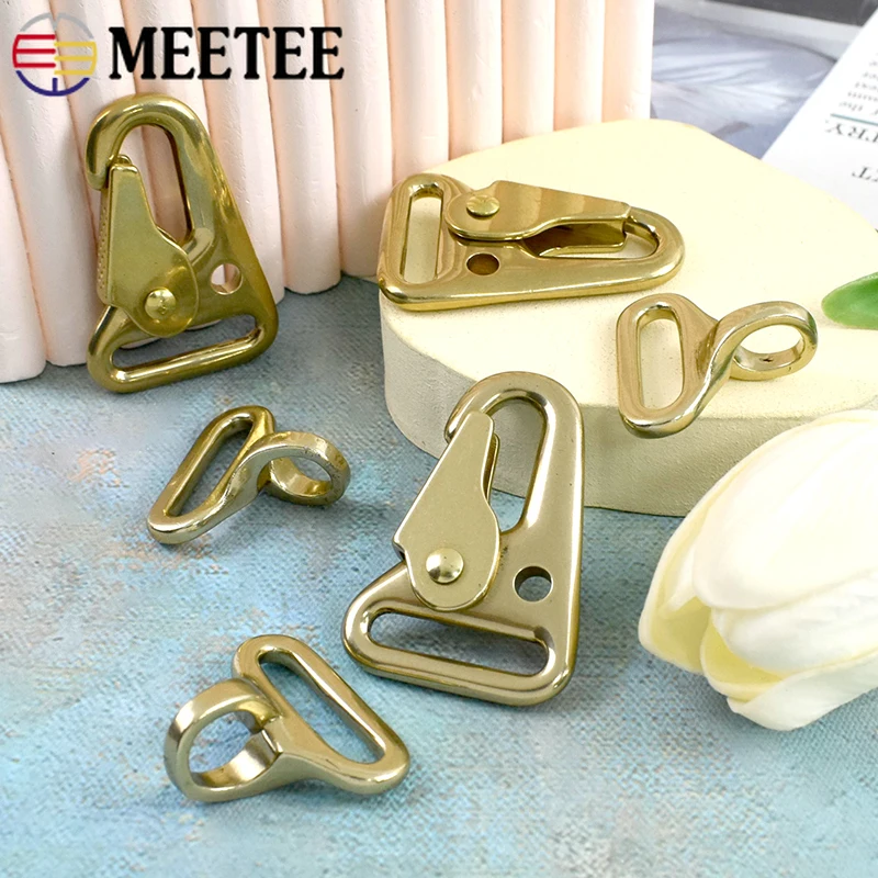 

1/2Pcs 29/50mm Solid Brass Buckles Keychain Snap Hook Backpack Bag Strap Carabiner Clips Clasp Dog Collar Rings DIY Accessories
