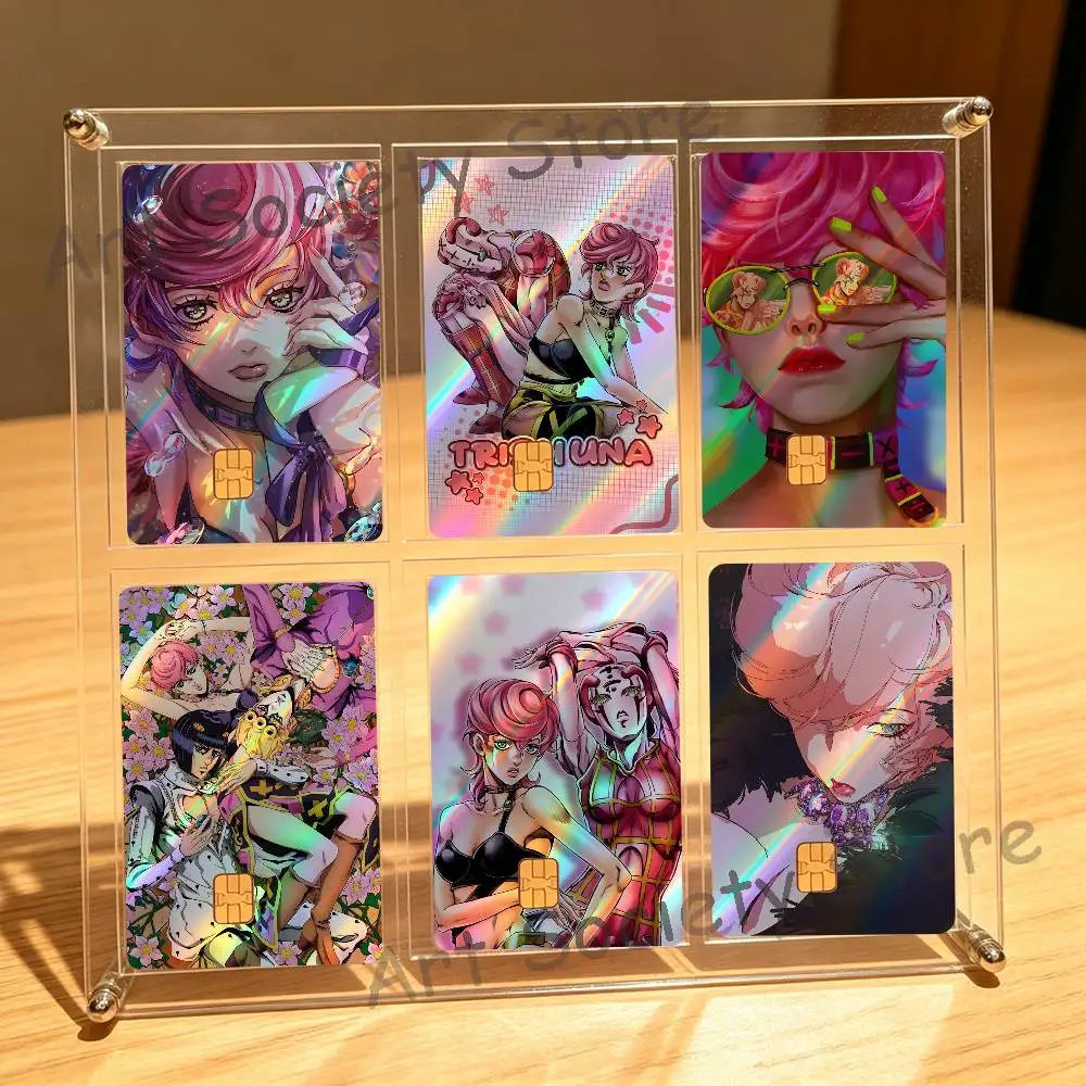 J-Jojo Trish Una Laser shimmer Credit Card Skin Party Stickers Visa Bank Card Bus Metro Access Card Pvc Waterproof Decal Gift