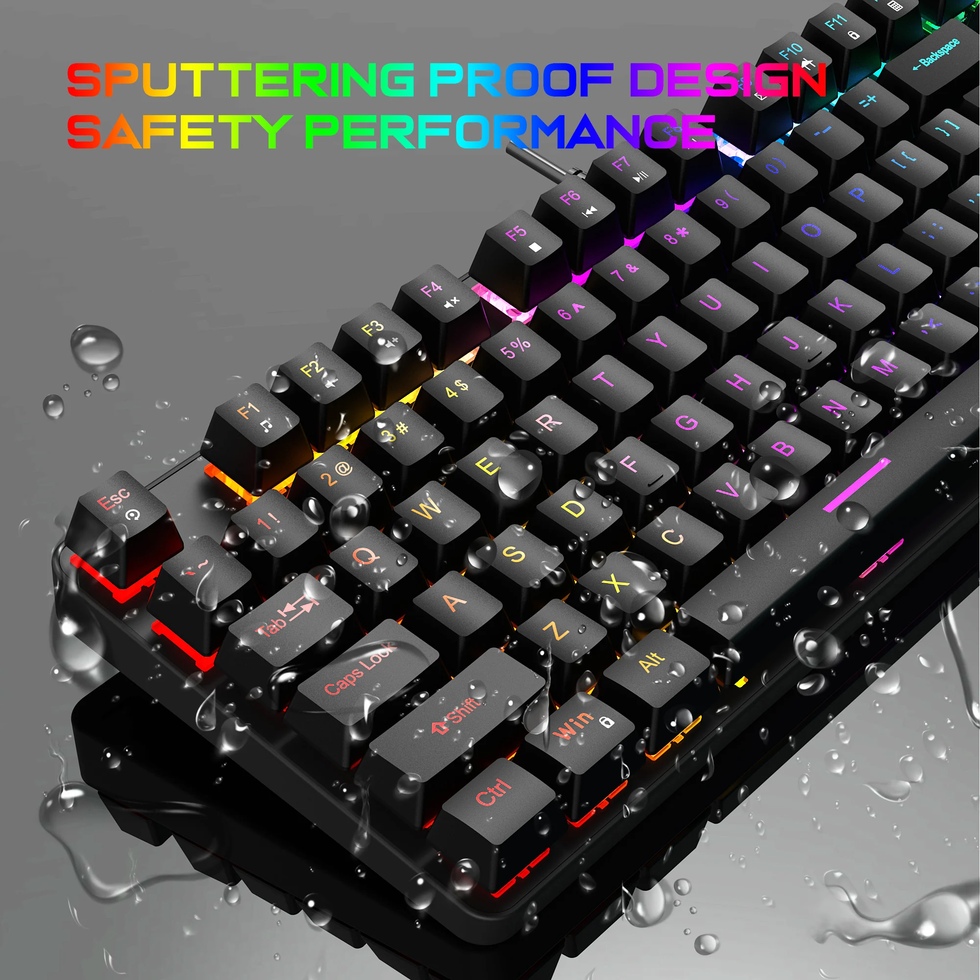 メカニカルキーボード 87キー 有線ゲーミングキーボード 16 RGB eスポーツキーボード ホットスワップ対応 人間工学に基づいたキーボード PC、ラップトップ、Macbook用 Mechanical Keyboard 87Key Wired Gaming Keyboard 16 RGB Esports Keyboard Hot-Swappable Ergonomic Keyboard