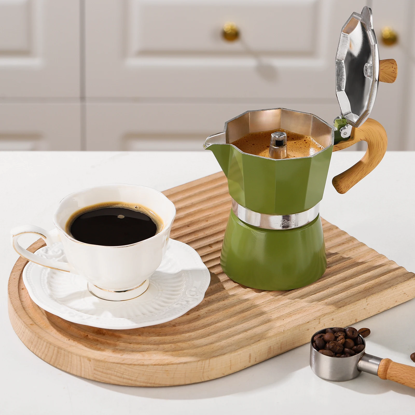 

Bincoo Mini Moka Pot, традиционная итальянская кофеварка на 3 чашки, плита, пивоварка для сильного кофе