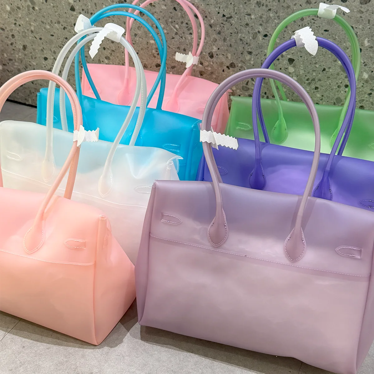 Summer Jelly Bag 2026 Casual Large Capacity Cute New Handbags for Woman Candy Color Bags Water Resistant Underarm Shoulder Bag