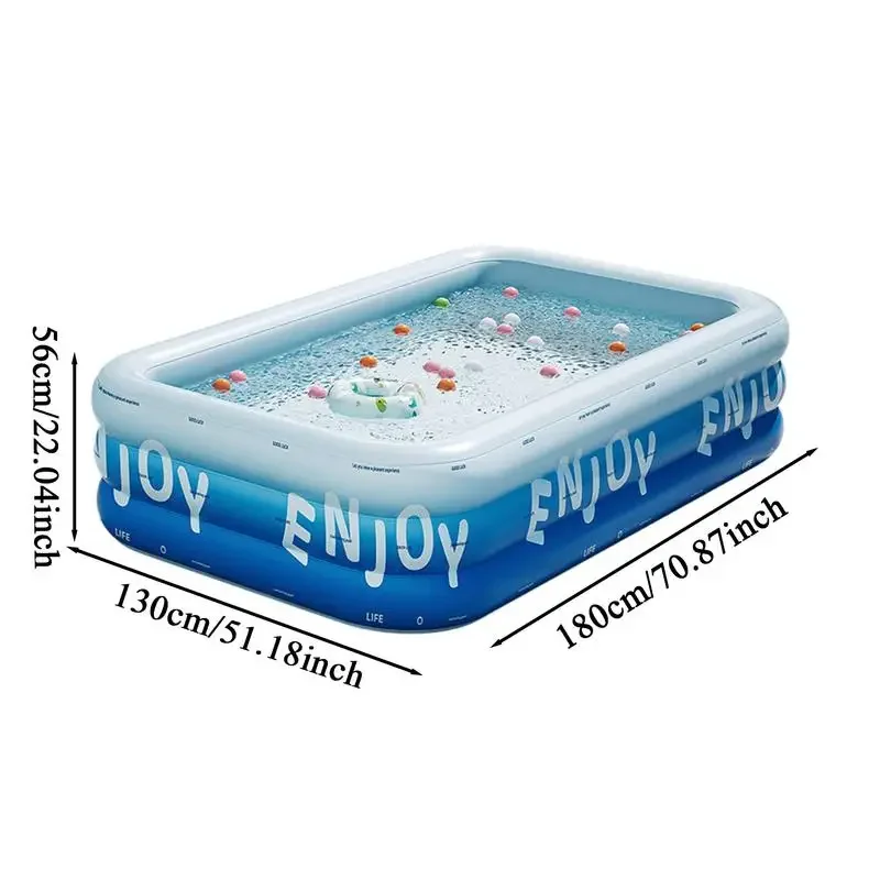 Thickened 1.8/2.1/2.6M Large Swimming Pool for Adult Kids Leak Proof Indoor and Outdoor Swimming Pool Yard Water Play Games