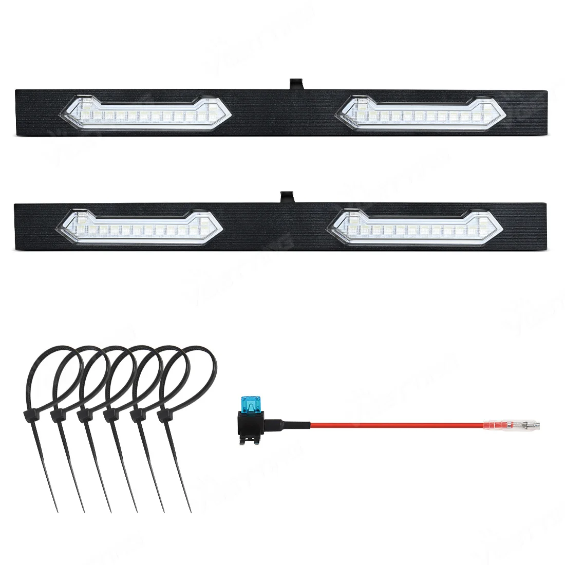 4 Colors Front LED Grille Light For Toyota Tacoma SR SR5 2024 Grid Warning Lamp Daytime Running Lamp DRL Smoked Clear Shell 12V