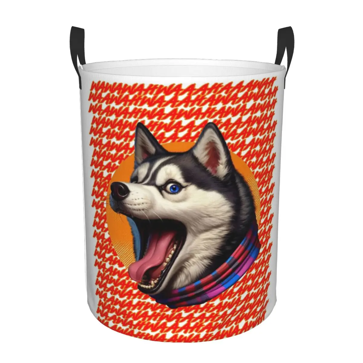 WawawAAawaAAAAAAaa Siberian Husky Folding Laundry Baskets Dirty Clothes Home Organizer Large Waterproof Bag For Home Kids