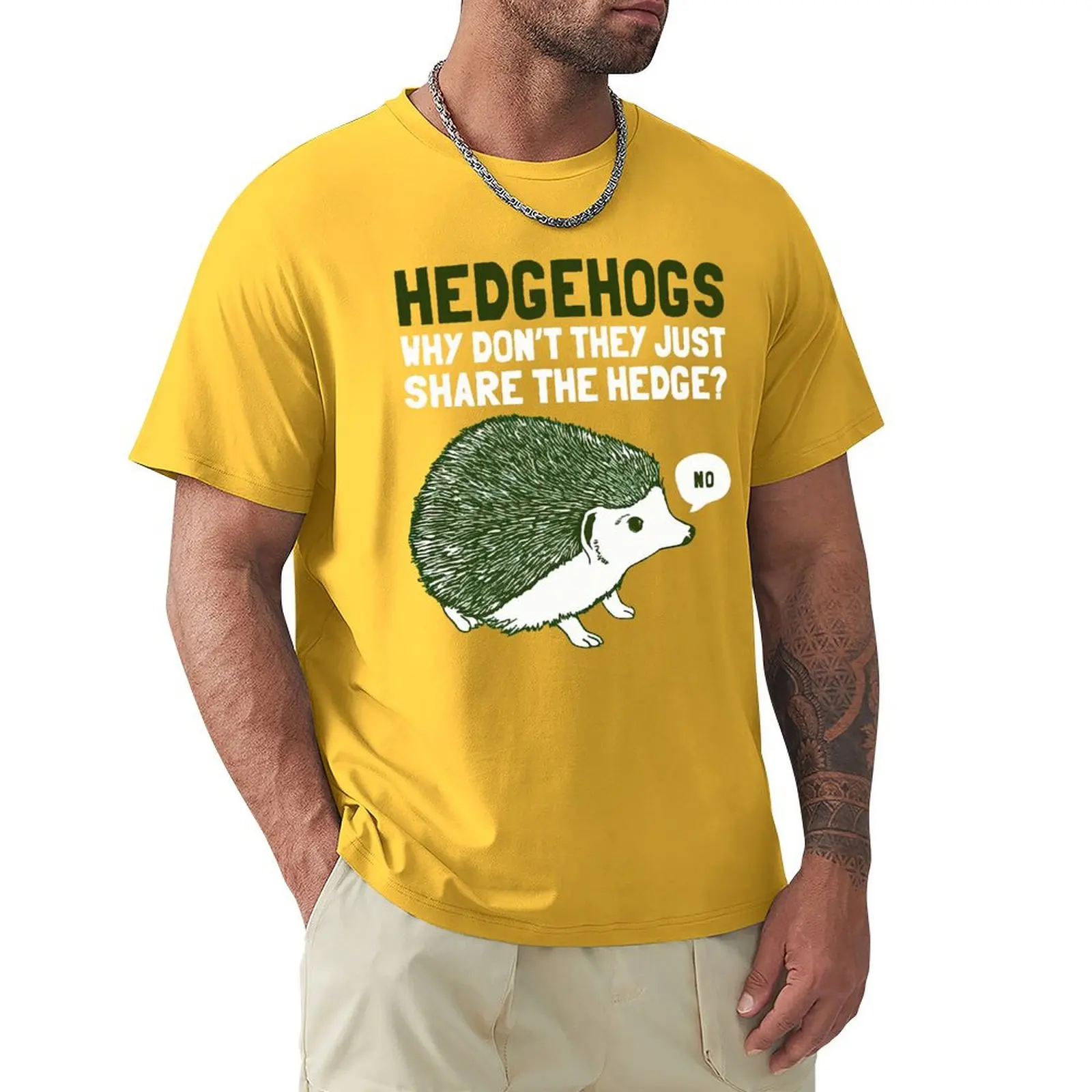 

HEDGEHOGS CAN'T SHARE T Shirt Harajuku Short Sleeve T-shirt 100% Cotton Graphics Tshirt Tops