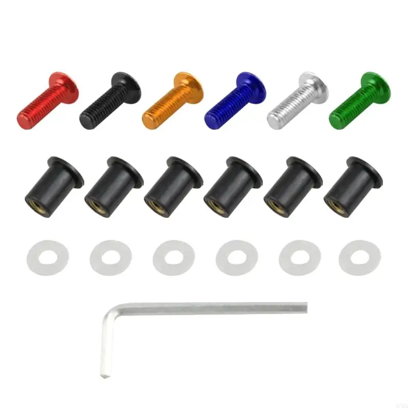 

57BA Motorcycle Windscreen Windshield Screw Nut for Motorcross Fairing Decor