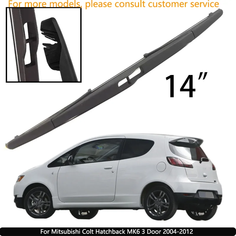 

For Mitsubishi Colt Hatchback MK6 3 Door 2004-2012 Car Accessories 14" Rear Windshield Windscreen Washer Wiper Blade