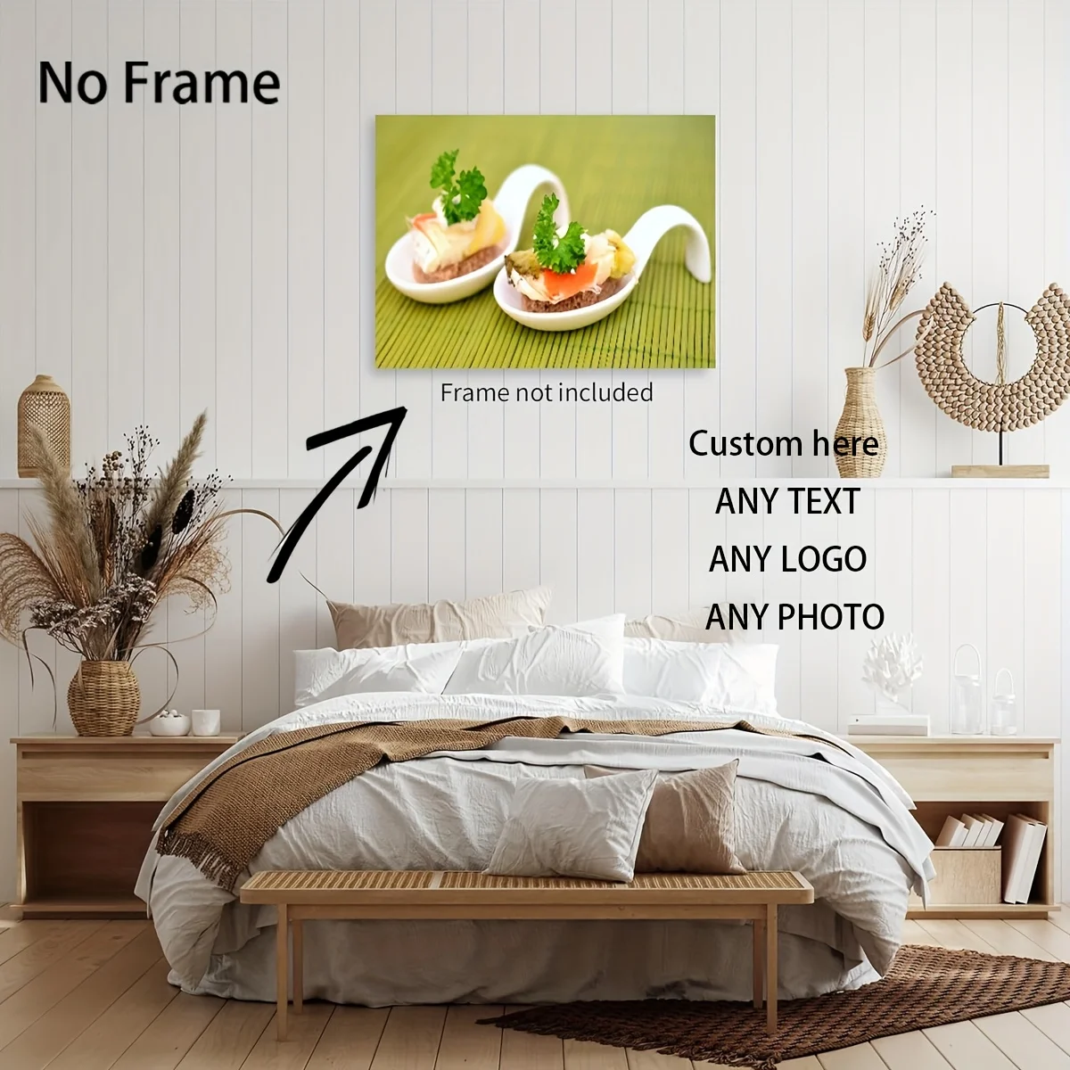 Arte de parede sem moldura personalizada, ideal para casamentos, animais de estimação, impressões em tela para decoração de parede de sala de estar de fazenda, sem moldura