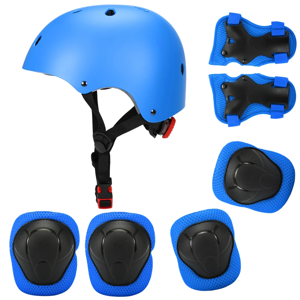 7PCS Kids Helmet Knee Elbow Pads Wrist Guard Sport Protective Gear Adjustable Scooter Skateboard Roller for Boy Girl 4-12 Years