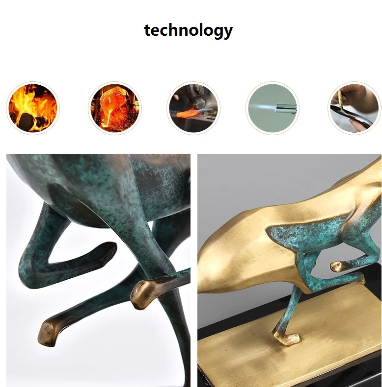 Art sculpture Modern animal bronze sculpture Decorative tabletop