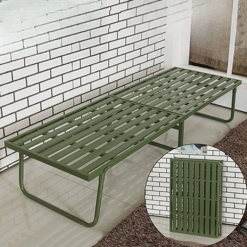 Single  folding installation-free reinforcement thickened 60cm wide iron bed hospital escort bed outdoor camp