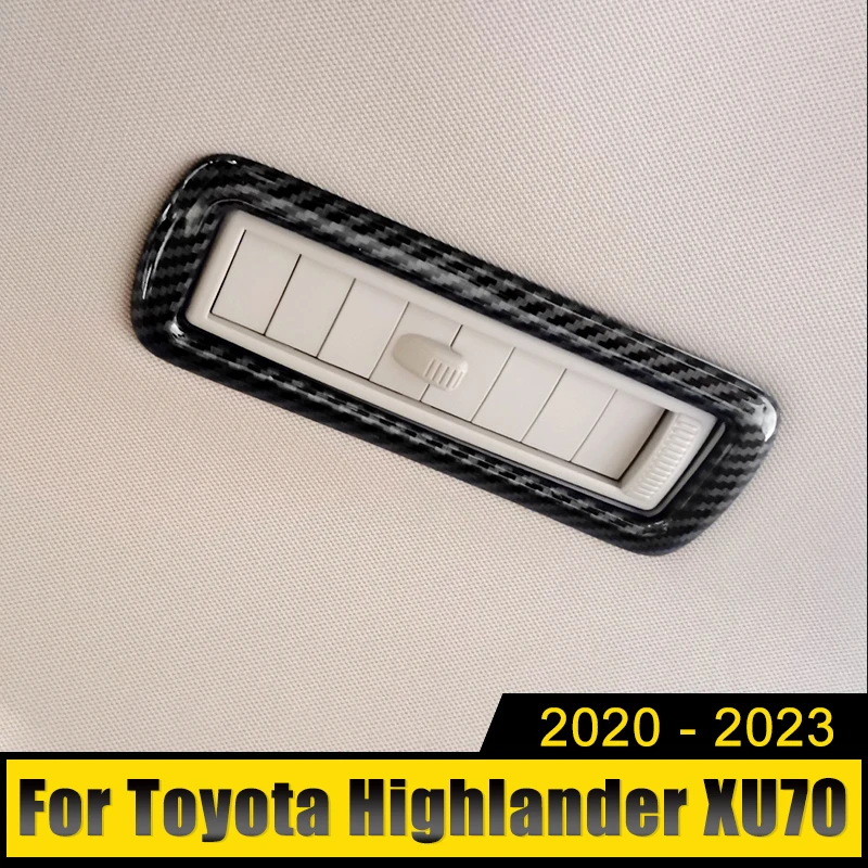 

ABS Carbon Car Internal Roof Vent Frame Cover Trim Sticker Accessories For Toyota Highlander XU70 2020 2021 2022 2023 Hybrid