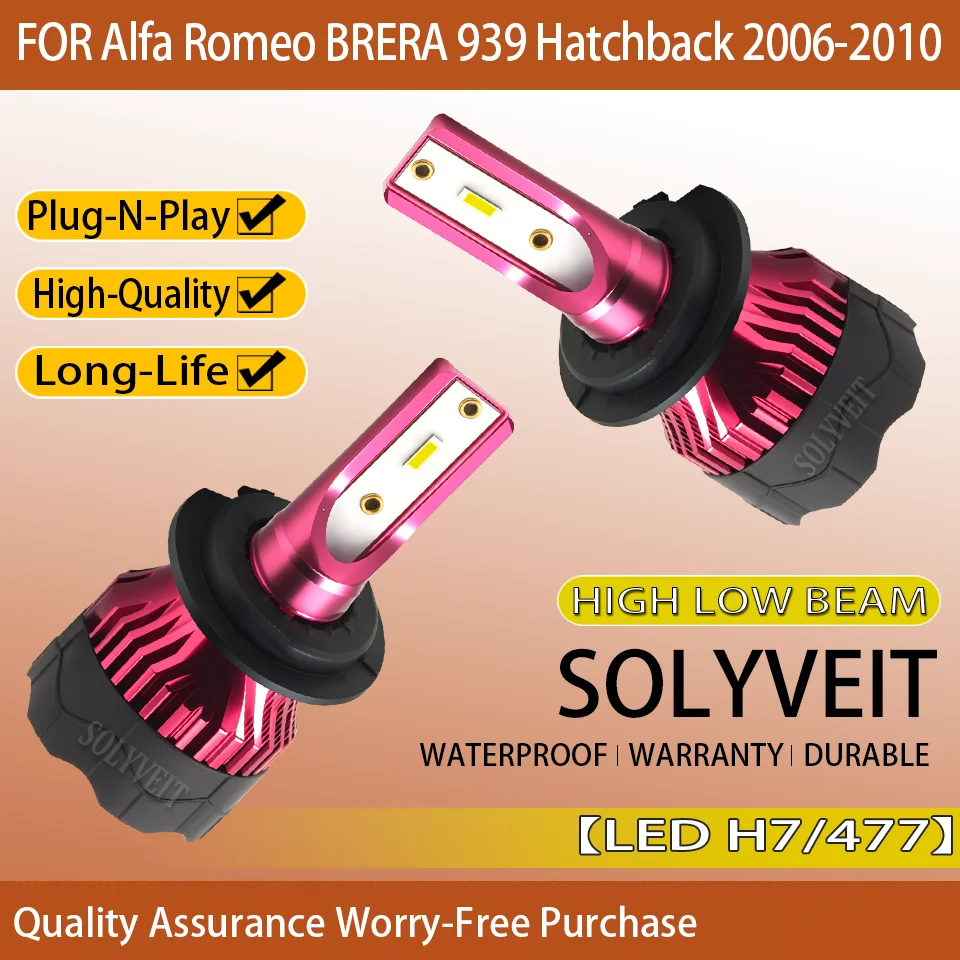 

Power Saving LED H7/477 Headlight Main Dipped Beam Conversion Kit For Alfa Romeo BRERA 939 Hatchback 2006 2007 2008 2009 2010