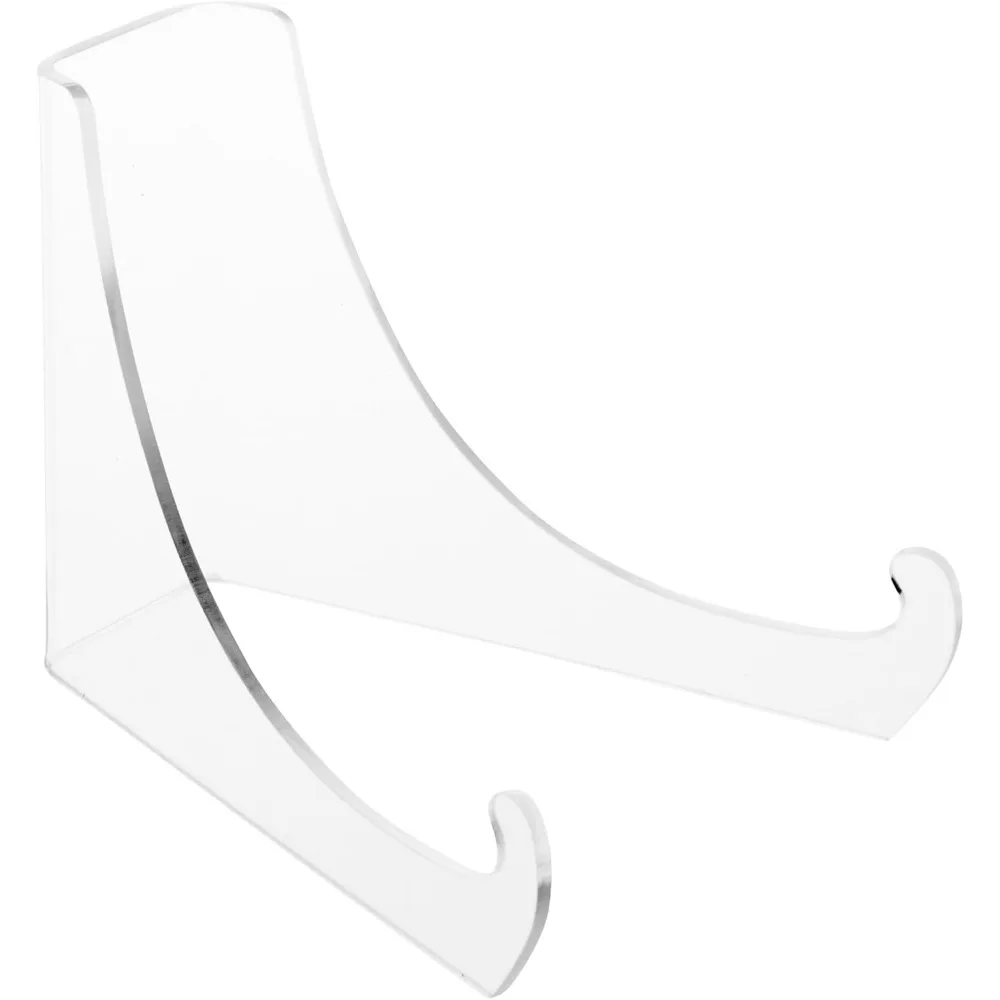 حامل عرض خلفي مسطح من الأكريليك الشفاف مع حواف دعم عميقة إضافية، 8 بوصة ارتفاع × 7 بوصة عرض × 10 بوصة عمق