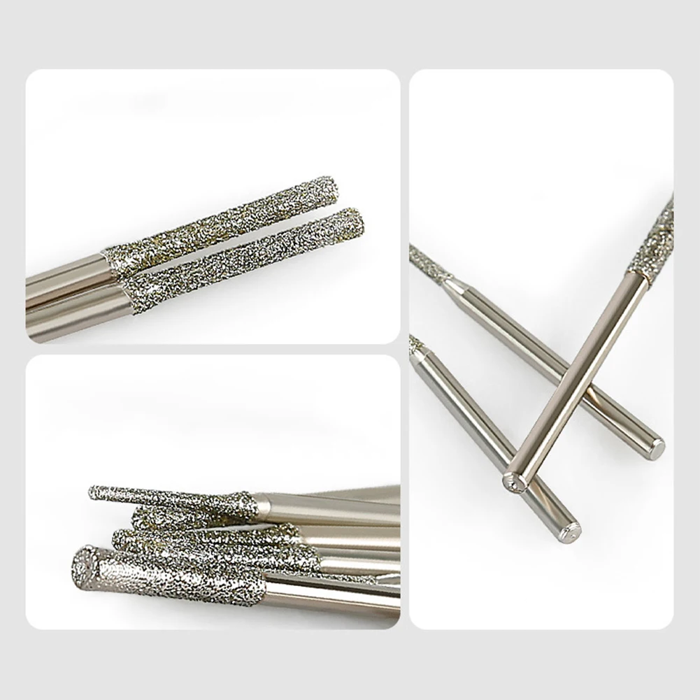7/10 Stück 0,8/1/1,2/1,5/1,8/2/2,5mm Diamantbeschichtete Bohrer mit 2,35mm Schaft für Glas, Jade, Bernstein, Schmuck – Diamantbohrer – Detail 5
