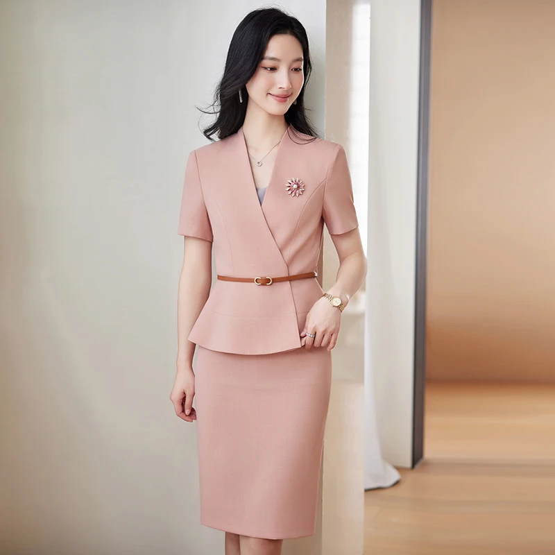 NAVIU Business Suit donna estate sottile manica corta abbigliamento formale temperamento Hotel Manager reception gioielleria abbigliamento da lavoro