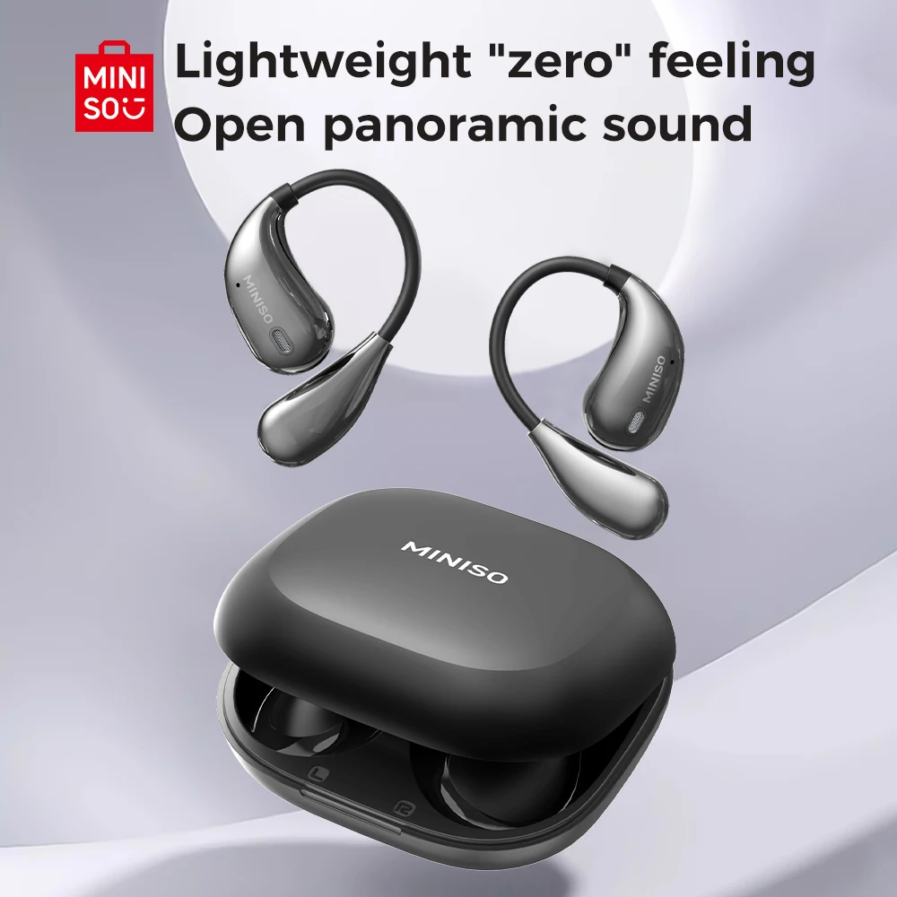 MINISO X33 True Wireless Open Ear Earbuds Wireless 5.4, Up to 35 Hours of PlayTime Long ,On Ear Headphones Immersive Premium Sou