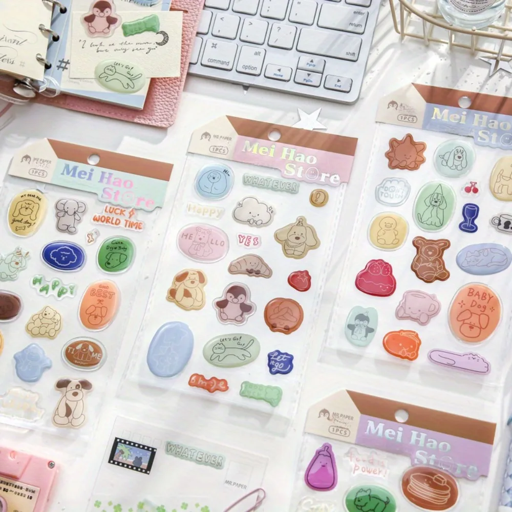 60 قطعة من 4 ملصقات حساب إيبوكسي مسطحة على الطراز الكوري اللطيف، مواد تزيين كتيب اليد DIY ملصقات بطاقات goo #1