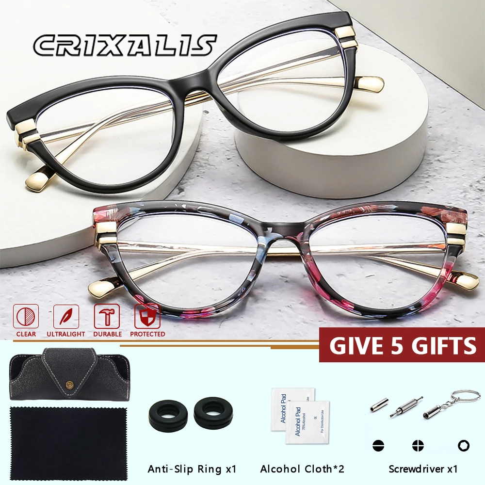

CRIXALIS очки «кошачий глаз» по рецепту для женщин цветная оправа для защиты от синего света/чтения/фотохромных очков