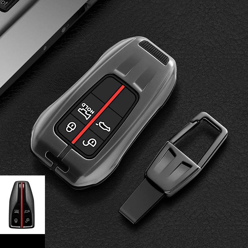 

Zinc Alloy+Silicone Car Key Cover Shell For Changan CS35PLUS CS55PLUS CS75PLUS 2019 keyProtective Case Car Accessories Keychain