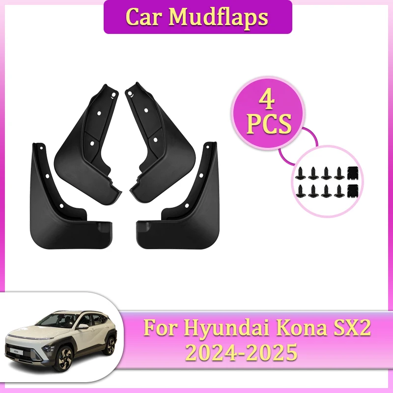 

Car Mudguard Part For Hyundai Kona Kauai SX2 MK2 2024~2025 Mudflap Splash Proof Fender Car Flare Cover Guard Auto Mud Accessorie