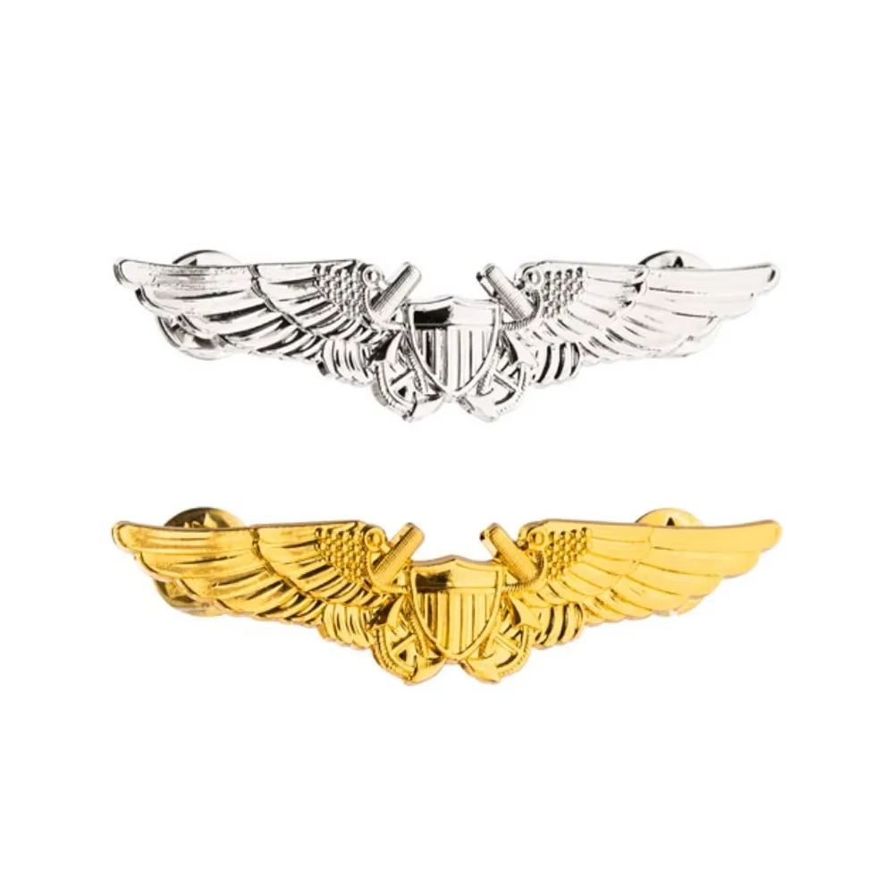 1 قطعة شارة الطيران للقوات الجوية للجيش الأمريكي دبوس شارة على الطراز العسكري ، فستان موحد شارة الصدر ، زين معدني قابل للجمع