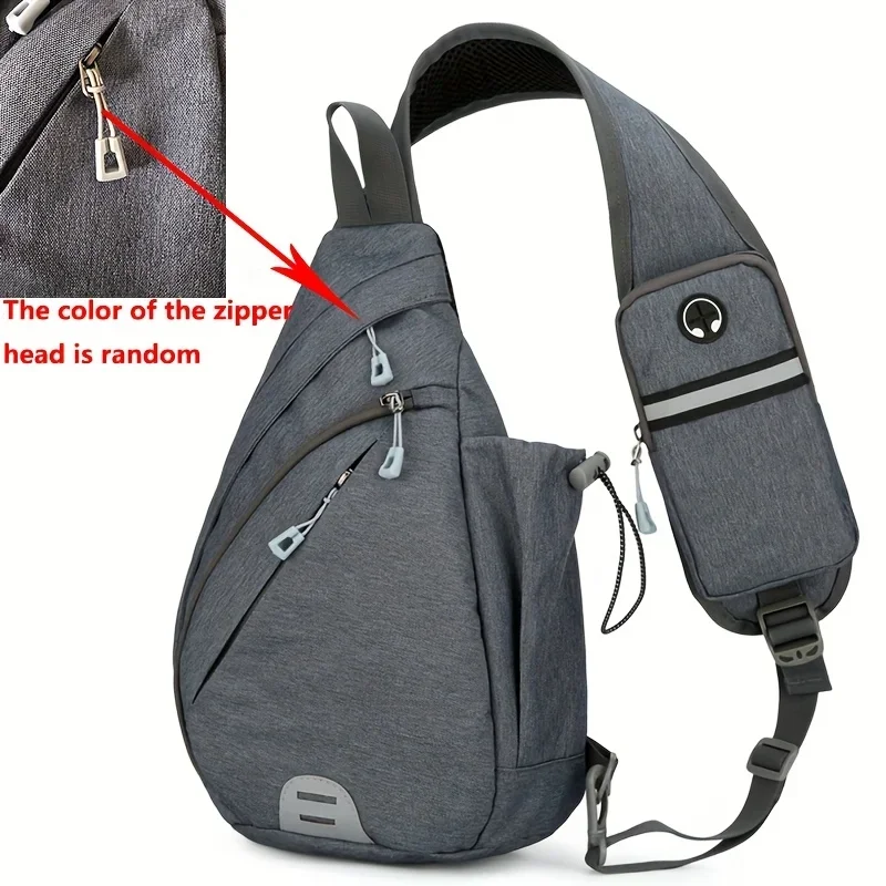 

Fashion and Versatile Crossbody Triangle Bag, Men's Chest Bags, New Casual Outdoor Sports Travel Backpack with Headphone Jack
