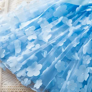 Váy công chúa cinnamoroll của bé gái, quần áo trẻ em giản dị, váy tiệc hè, bướm 3D, đẹp, 2-6 8 Váy bán chính Bướm 3D - №8