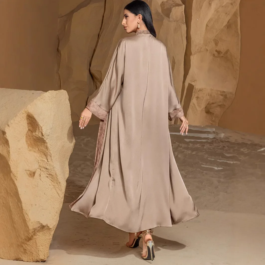 Mode femmes musulmanes Kimono Cardigan + robe ensembles dubaï Abaya turquie caftan Eid Ramadan Islam vêtements maroc tenues Caftan