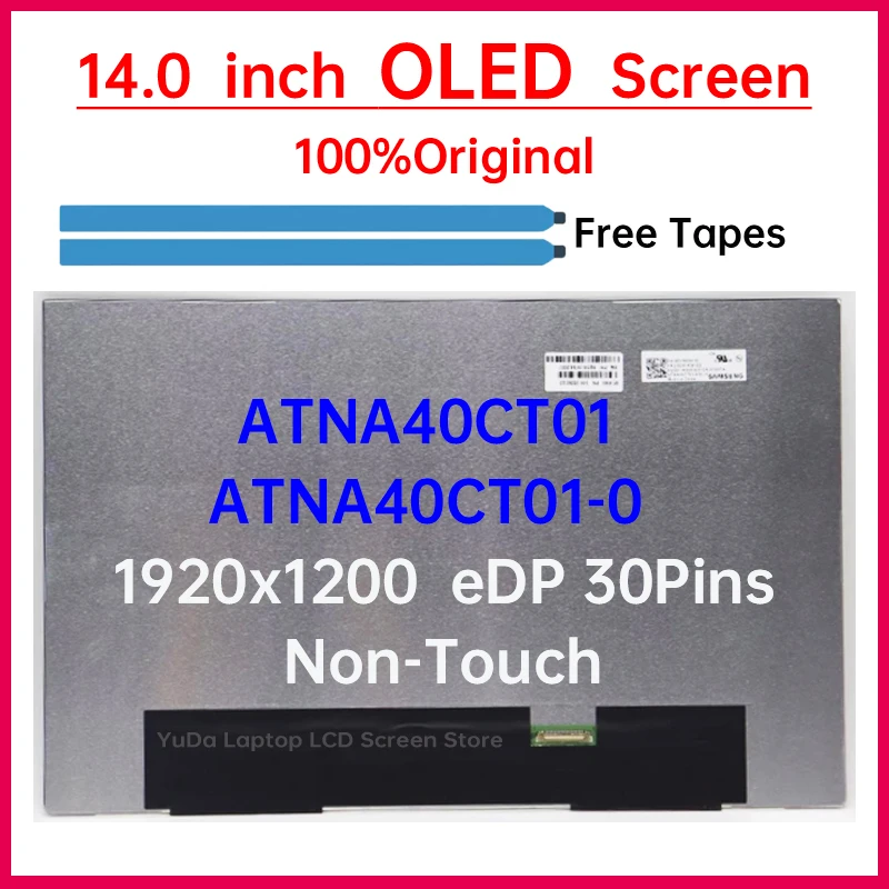 laptop lcd tela oled painel de matriz para lenovo yoga slim 14iap8 1920x1200 edp 30 pinos atna40ct01 atna40ct010 14 01