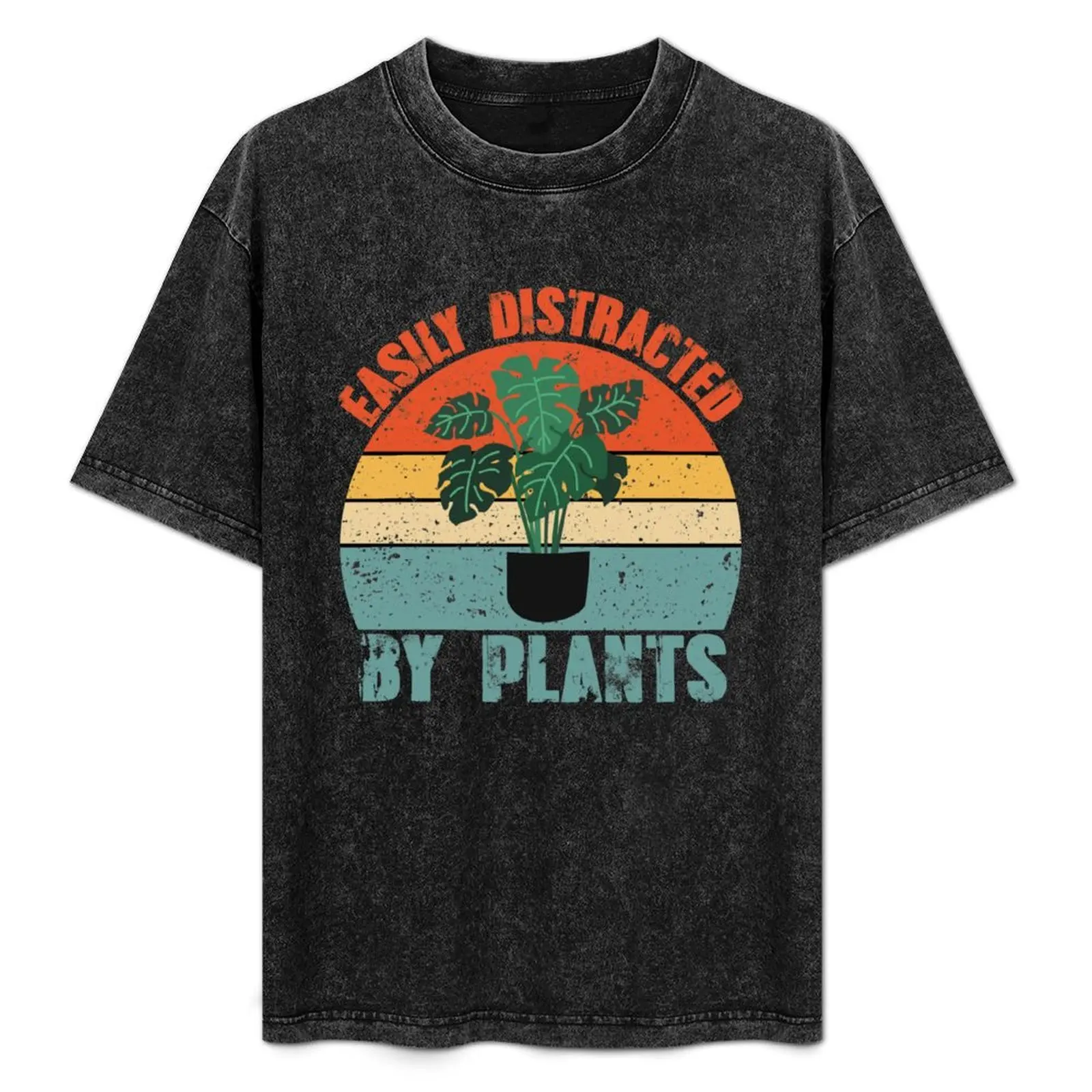 

Easily Distracted by Plants T-Shirt Water Resistant Casual T-Shirt