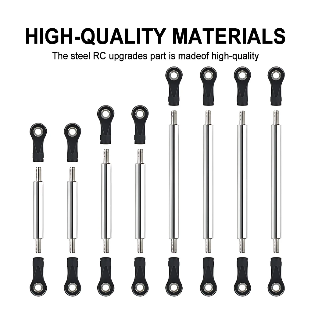 

RCGOFOLLOW 1/18 Aluminum Alloy Wheelbase Steering Link Rod Set Rc Steering Link Rod Set For Trx4m RC Car Part Silver