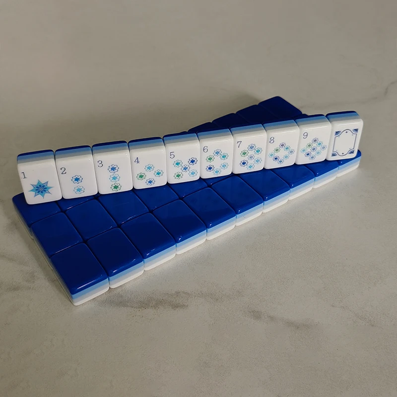 Custom High Quality Portable American Mahjong Set Handmade Game Deep Blue Acrylic Mahjong Tiles