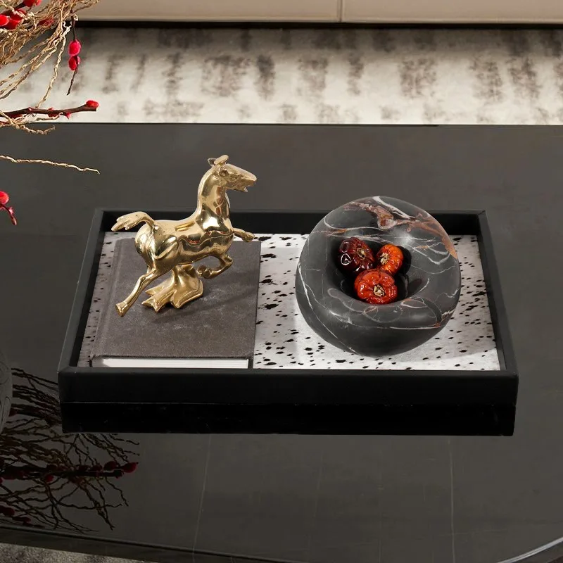 Modern Minimalist New Chinese Style Natural Marble Nest Dish Wabi Sabi Storage Decorative Ornament for Home Decoration Tabletop