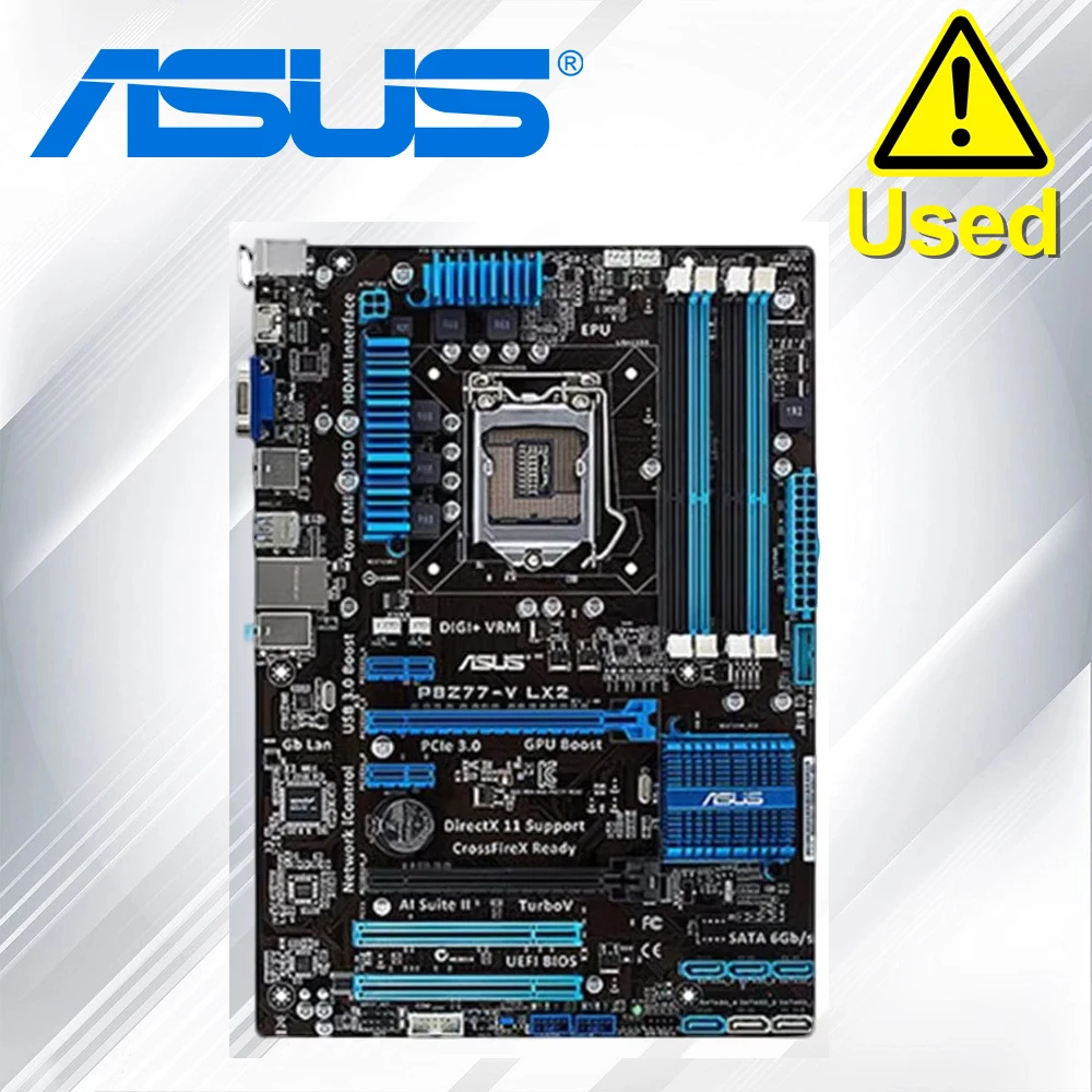 

Материнская плата Asus P8Z77-V LX2 для настольных ПК Z77 с разъемом LGA 1155 i3 i5 i7 DDR3 32G SATA3 USB3.0 ATX