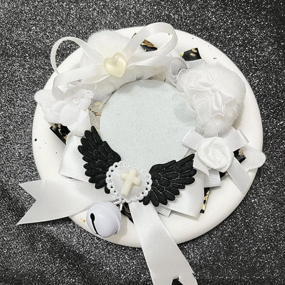 Ear Anime Badge Display Base with Wings Lacework Anime Itabag Display Holder Handmade Colorful Badge Display Base Decoration