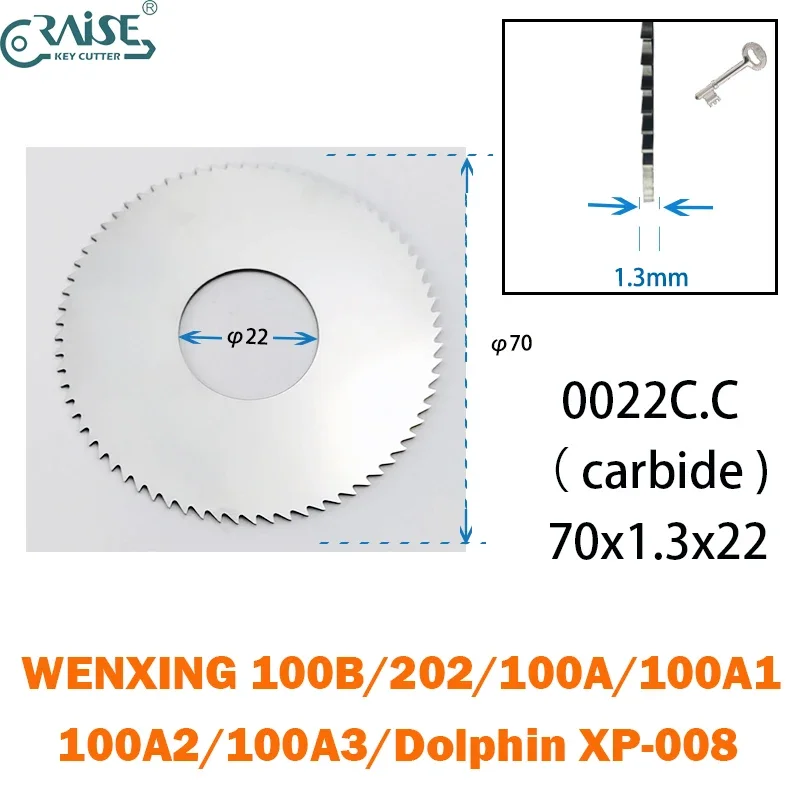 Wenxing 100A 100B Dolphin XP008 0022C.C Cutter 70x1.3x22 for Key Duplicating Machine Locksmith Tools