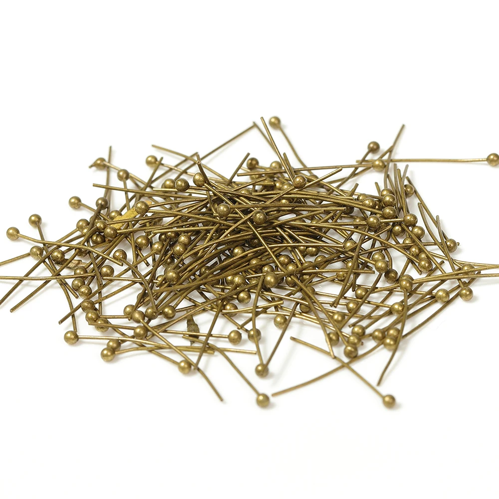 Wholsale 200pcs/lot 18 20 24 40 35 40 mm Bronze Metal Ball Head Pins for DIY Jewelry Making Head Pins Findings Pins Supplies